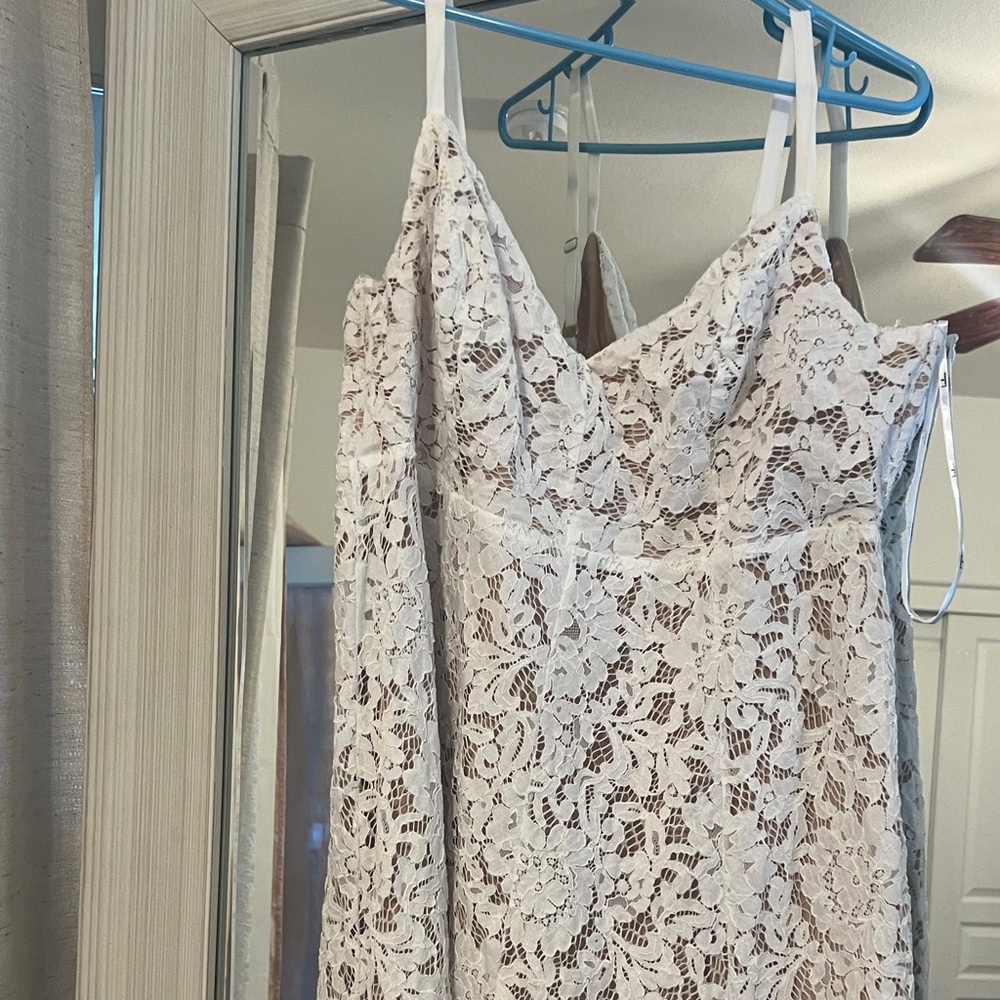 Lulu's White Lace Maxi Dress